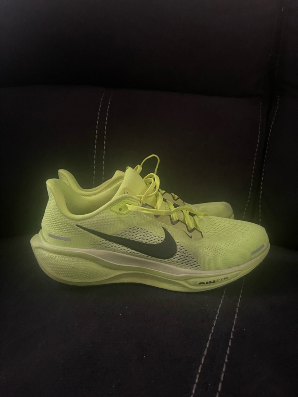 Nike Neon Yellow Running Shoes with Black Swoosh,Used in very good condition 🔥